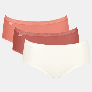 Sloggi Basic+ paquet de 3 culotte midi, multicolore