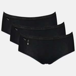 Sloggi Basic H Pearl 3-pack culotte midi, noir
