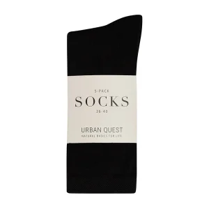 Urban Quest 5-Pack Women Bamboo chaussettes, noir