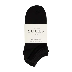 Urban Quest 5-Pack Women Bamboo chaussettes, noir