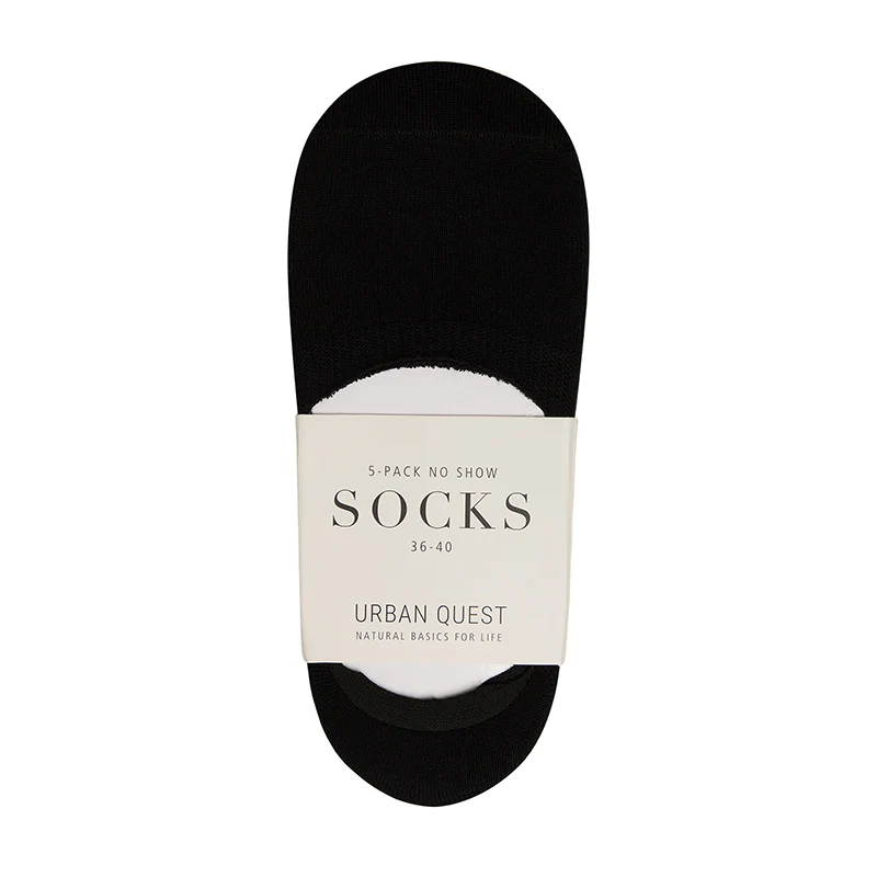 Urban Quest 5-Pack Women Bamboo No Show chaussettes, noir – Image 2
