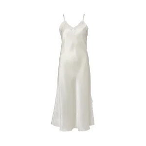 Lady Avenue Silk Jersey chemise de nuit, blanc