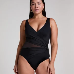 Hunkemöller Shell Mesh maillot de bain une pièce sans armature, noir