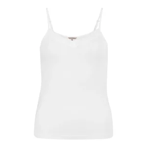 Lady Avenue Silk Jersey Camisole top, blanc