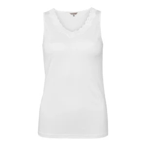 Lady Avenue Silk Jersey top, blanc