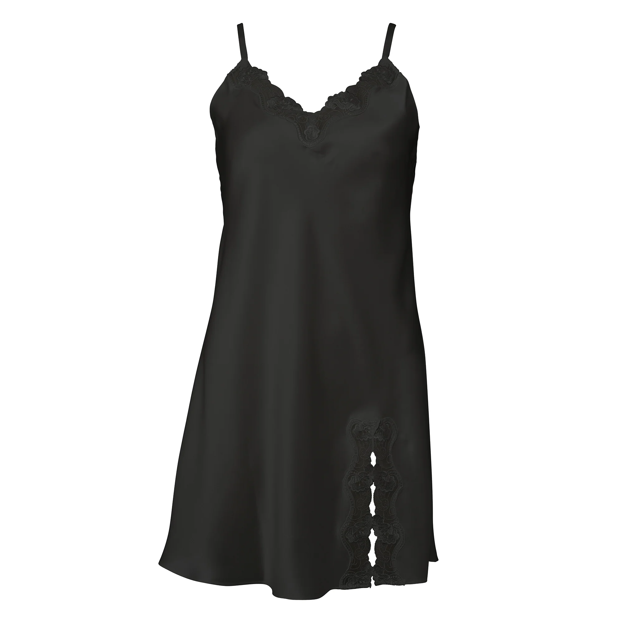 Lady Avenue Silk Jersey chemise de nuit, noir – Image 3