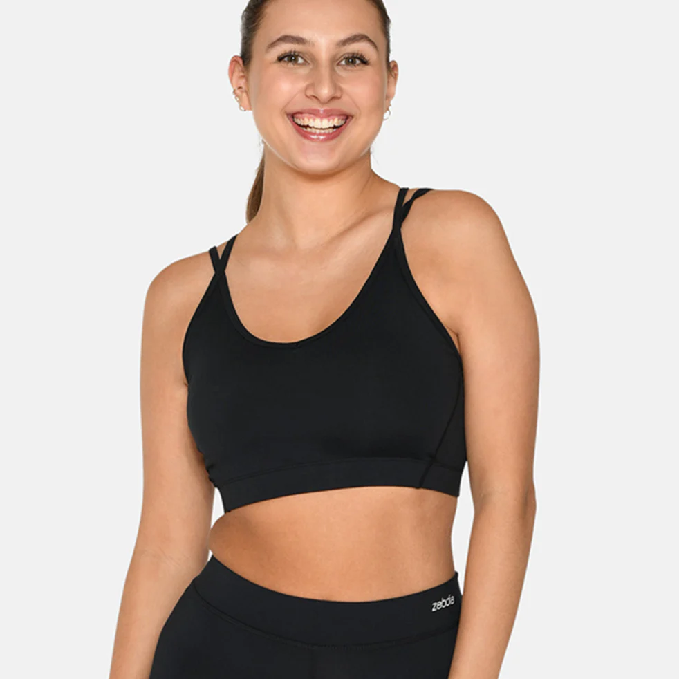 Zebdia Slim strap soutien-gorge de sport, noir