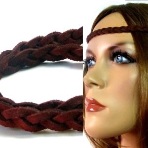Headband Cuir Daim tressé