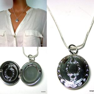 Collier plaqué Argent porte photo