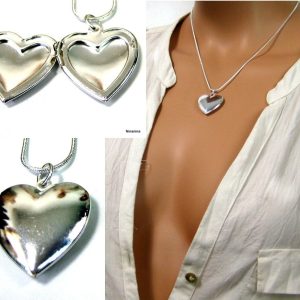 Collier coeur plaqué Argent porte photo