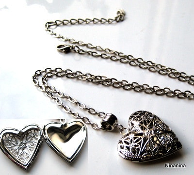Collier coeur personnalisé photo métal argenté – Image 4