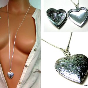 Collier long – Sautoir plaqué Argent porte photo