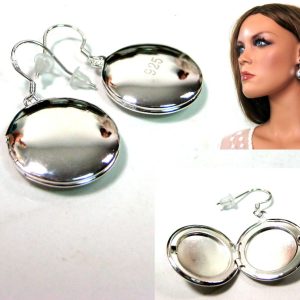 Boucles d&rsquo;oreilles plaqué argent porte-photo