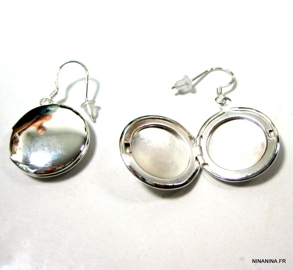 Boucles d’oreilles plaquĆ© argent porte-photo ā Image 8