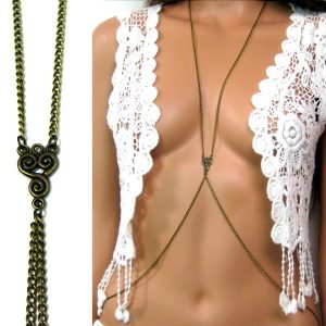 Chaine de corps fantaisie métal bronze