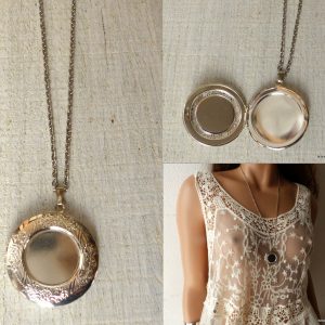 Collier long – Sautoir Acier inoxydable porte photo