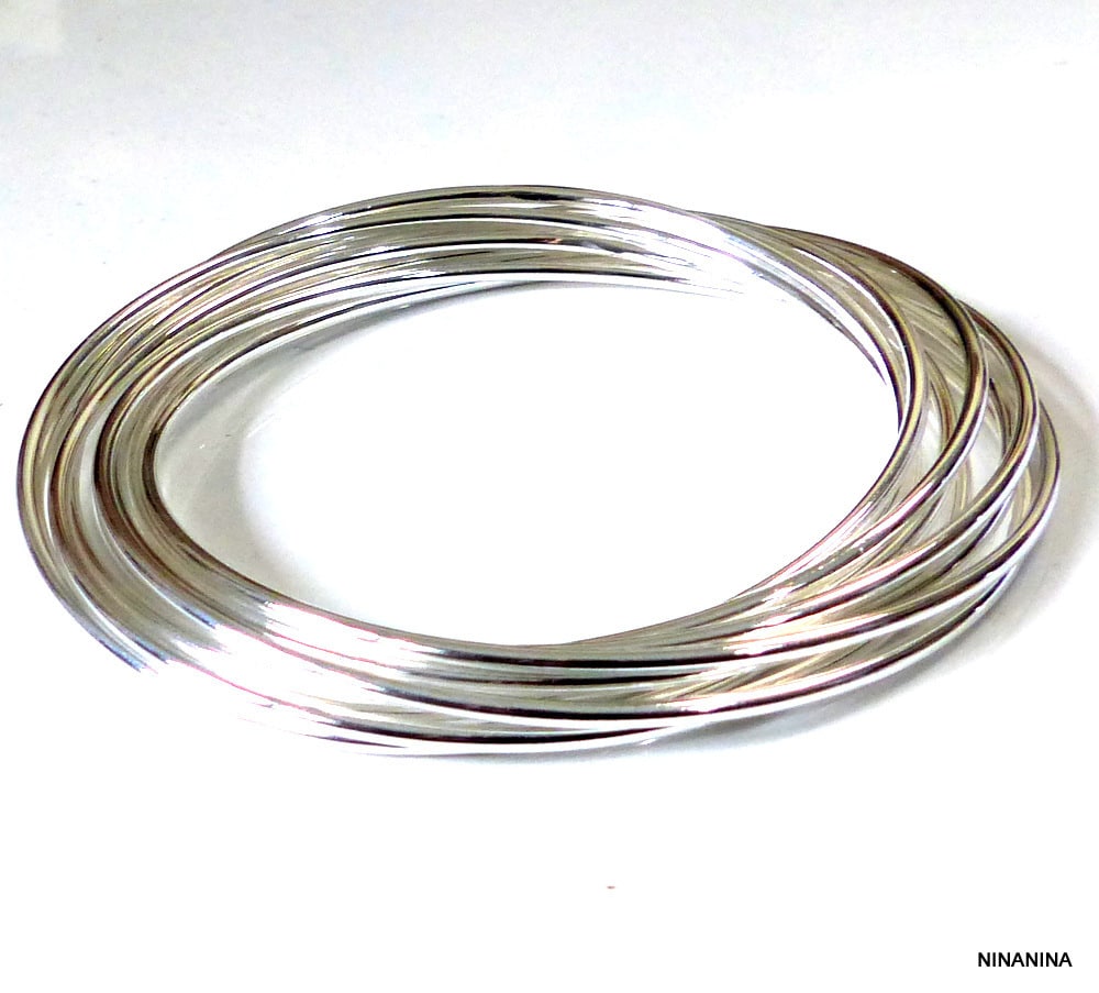 Bracelet Jonc Femme 10 Anneaux Entrelacés en Argent Plaqué – Élégance et Brillance Intemporelle – Image 3