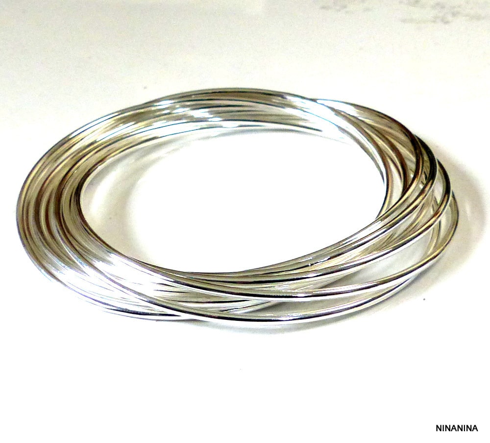 Bracelet Jonc Femme 10 Anneaux Entrelacés en Argent Plaqué – Élégance et Brillance Intemporelle – Image 5