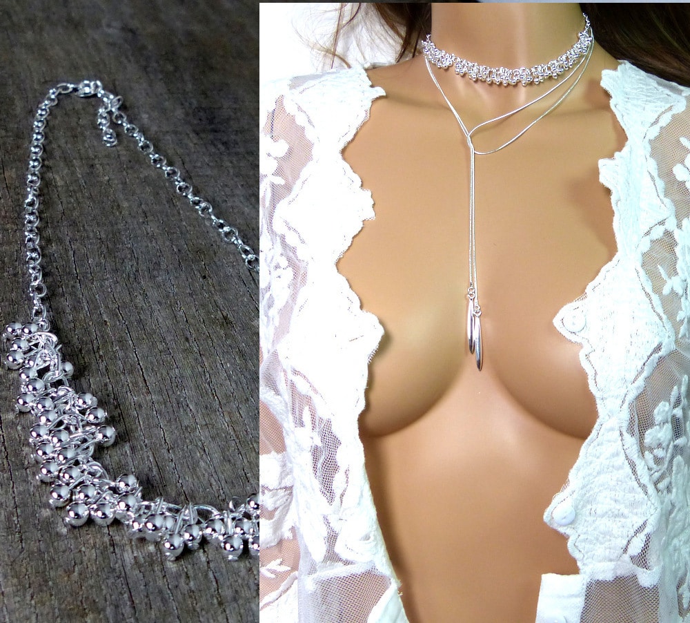 Collier Argent Perles multiples plaquĆ© Argent femme ā Image 7