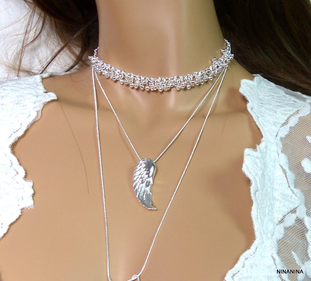 Collier Argent Perles multiples plaquĆ© Argent femme ā Image 9