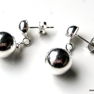 Boucles D’oreilles boule plaqué argent