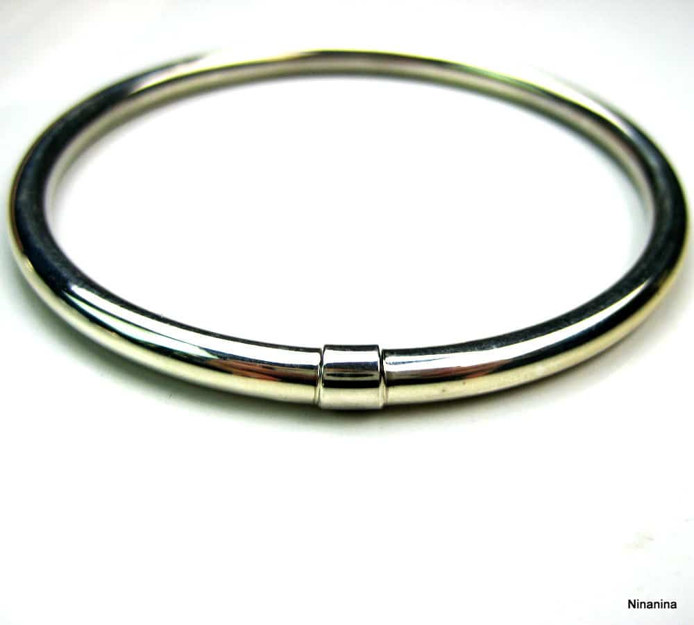 Bracelet Jonc Femme en Argent 925 Massif – Modèle Épais et Élégant