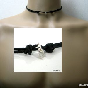 Collier cordon Cuir Argent 925 massif