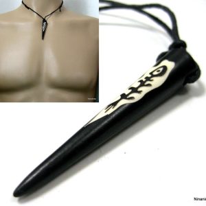 Collier homme surfer bois coton ciré