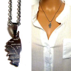 Collier pendentif Corse Acier inoxydable femme