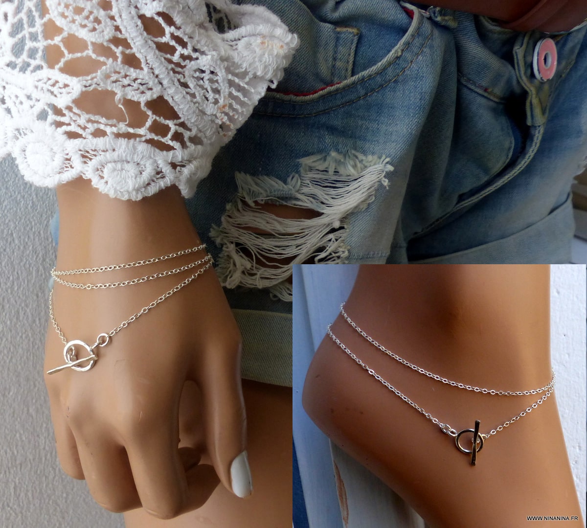 Collier cravate femme coulissant Argent 925 massif – Image 7