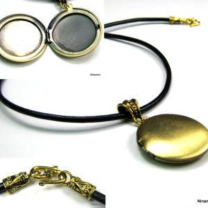 Collier cordon porte photo doré