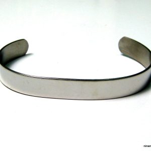 Bracelet homme jonc métal argenté