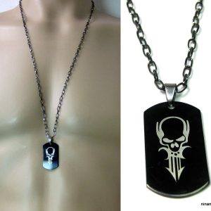 Collier homme tête de mort Acier argenté