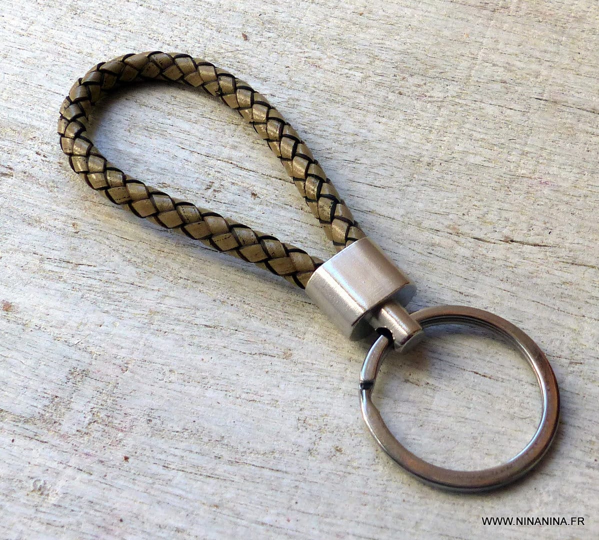 Porte clé homme cuir tressé – Image 4