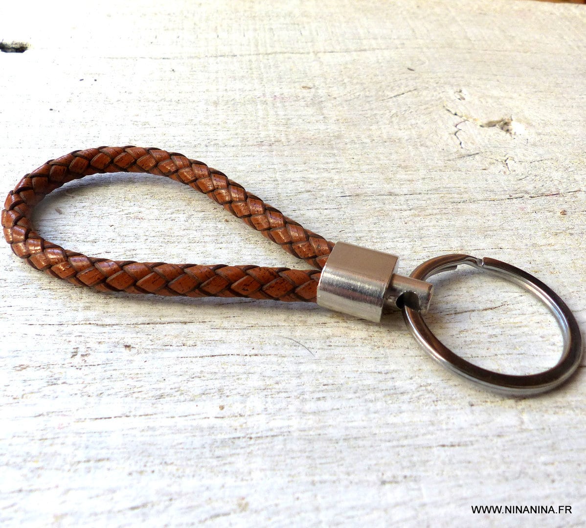 Porte clé homme cuir tressé – Image 6