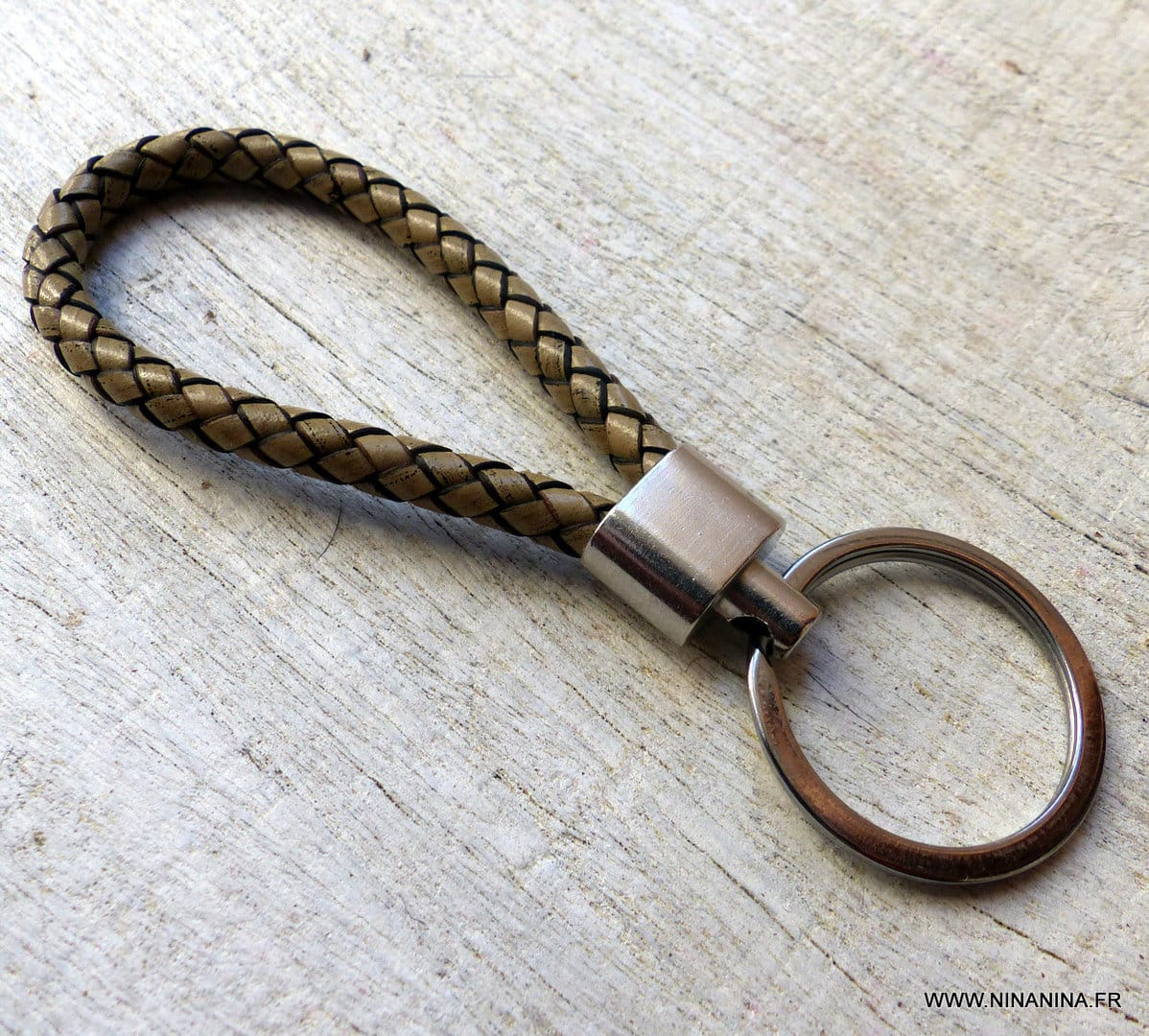 Porte clé homme cuir tressé – Image 7