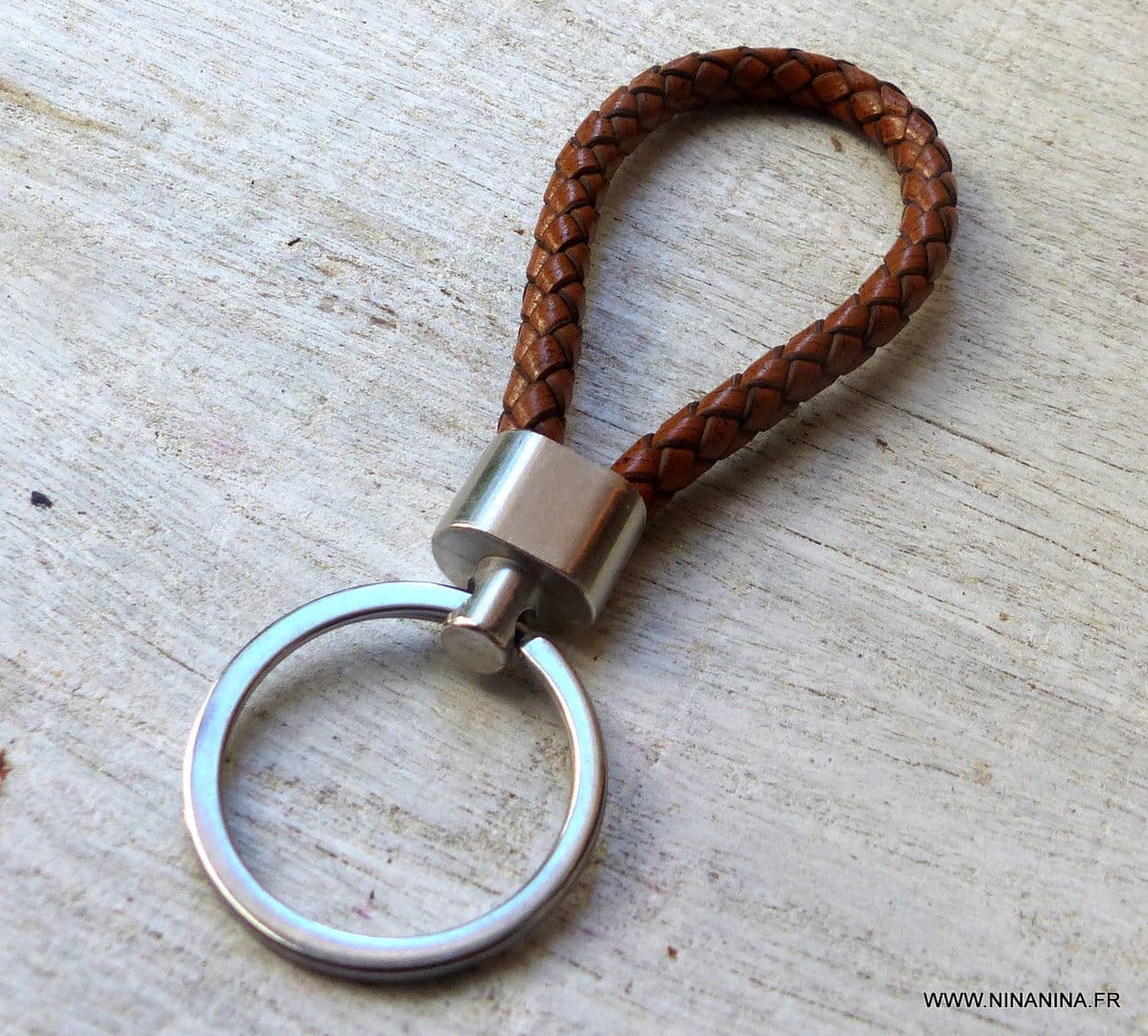 Porte clé homme cuir tressé – Image 8