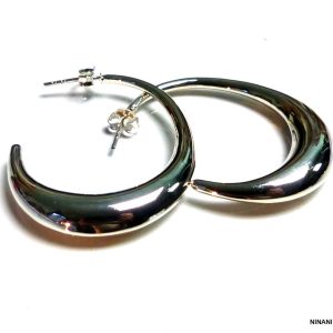 Boucles d&rsquo;oreilles créoles Argent 925 massif épaisses