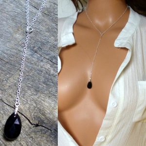 Collier en Y swarovski goutte cristal Argent 925