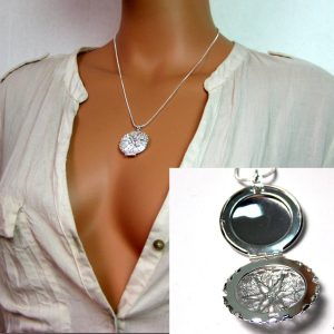 Collier pendentif porte photo argent plaqué