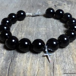 Bracelet perle croix homme et argent 925