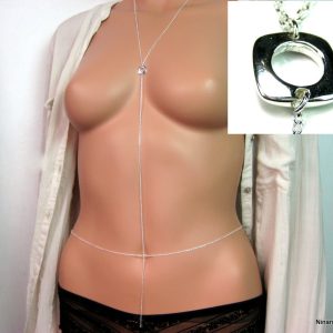 Chaine de corps femme carré évidé plaqué Argent