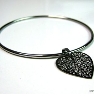 Bracelet jonc pendentif coeur Acier chirurgical