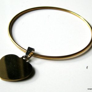 Bracelet jonc coeur Acier inoxydable doré