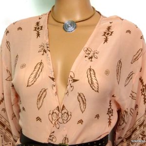 Collier cordon cuir pendentif rond argenté