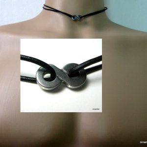Collier cordon cuir infini Acier inoxydable
