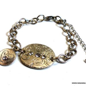 Bracelet chaine métal argenté