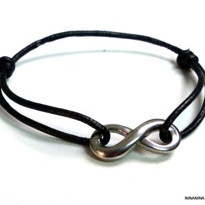 Bracelet Acier cordon cuir