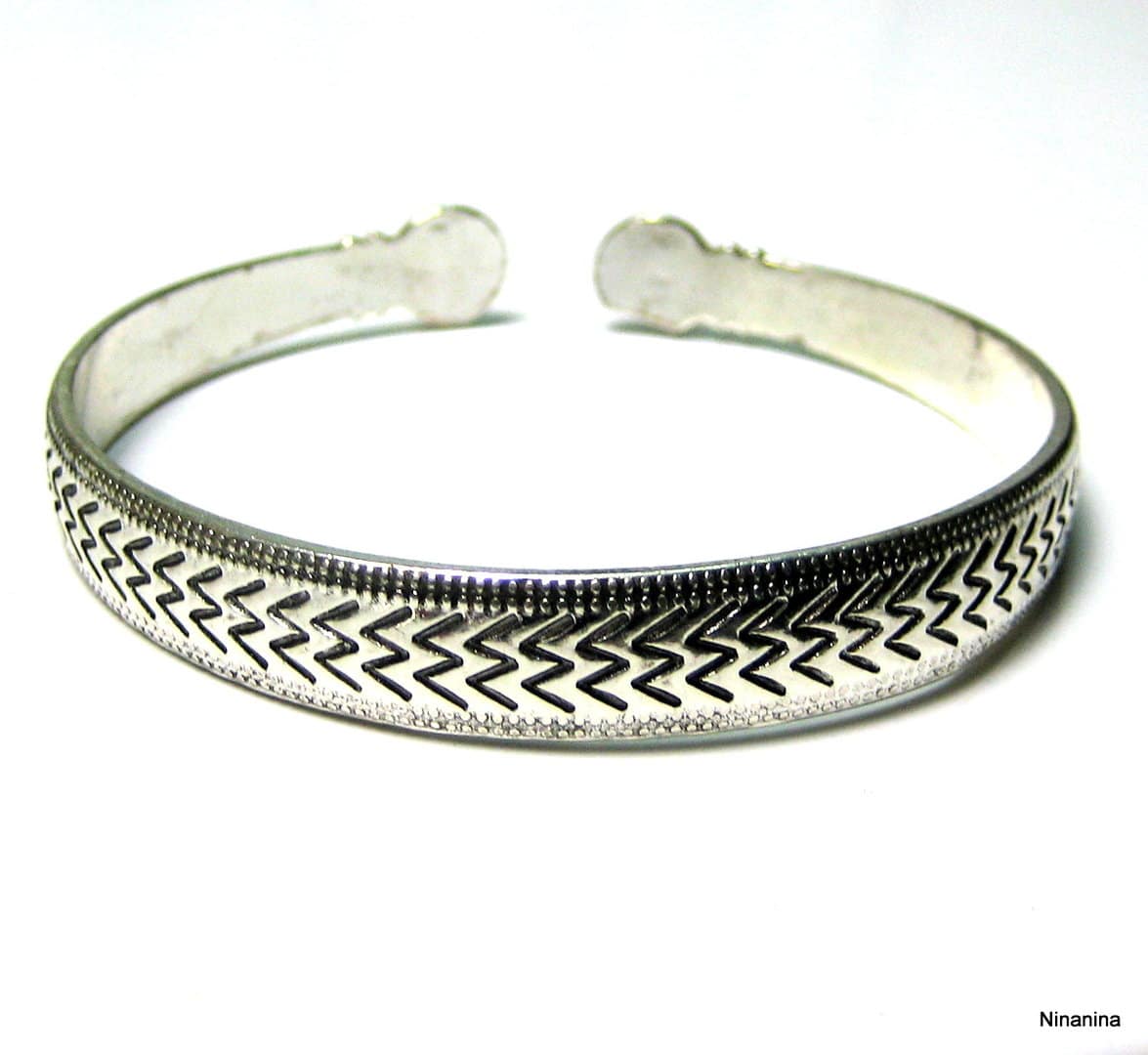 Bracelet demi-jonc métal argenté – Image 4