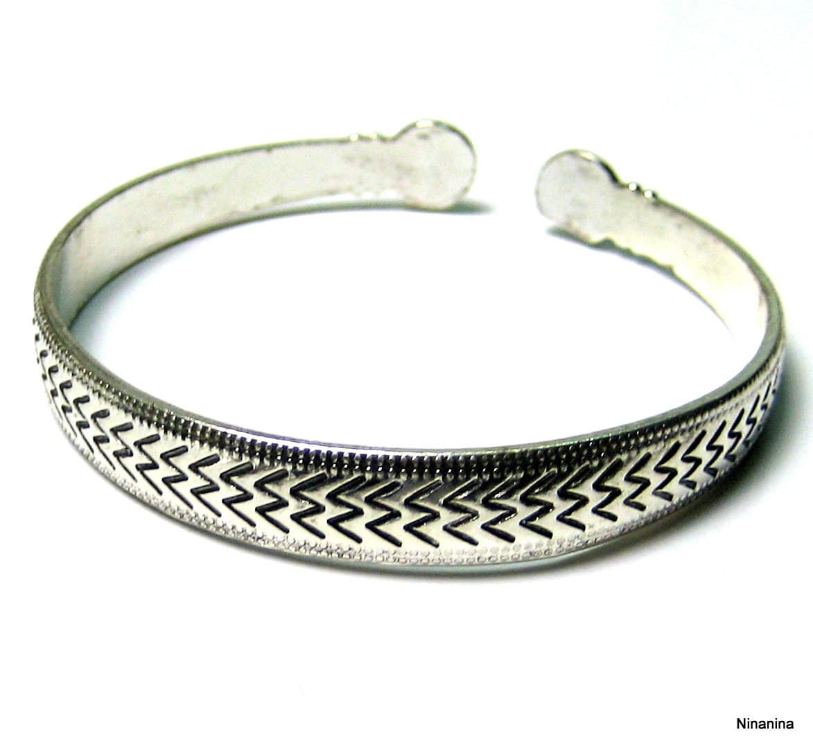 Bracelet demi-jonc métal argenté – Image 6
